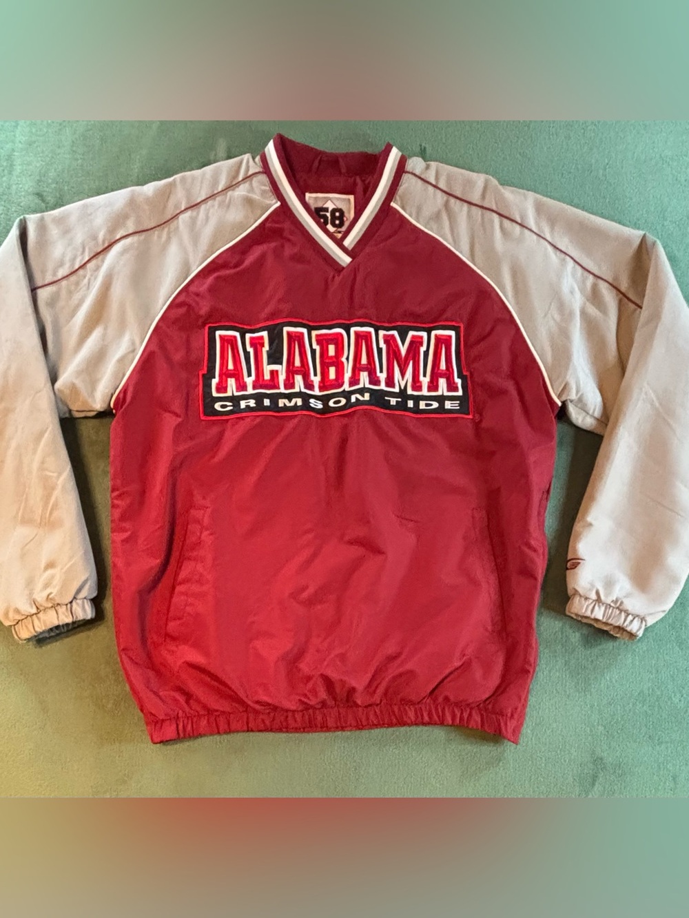 Alabama Crimson Tide Pullover Jacket - Red and Gray, Size: M (6565)